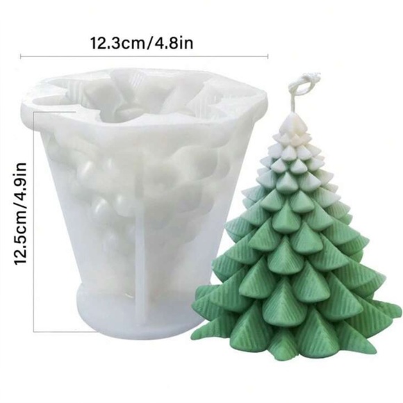 Not available/Elegant White Holiday Tree Candle - Picture 2 of 4